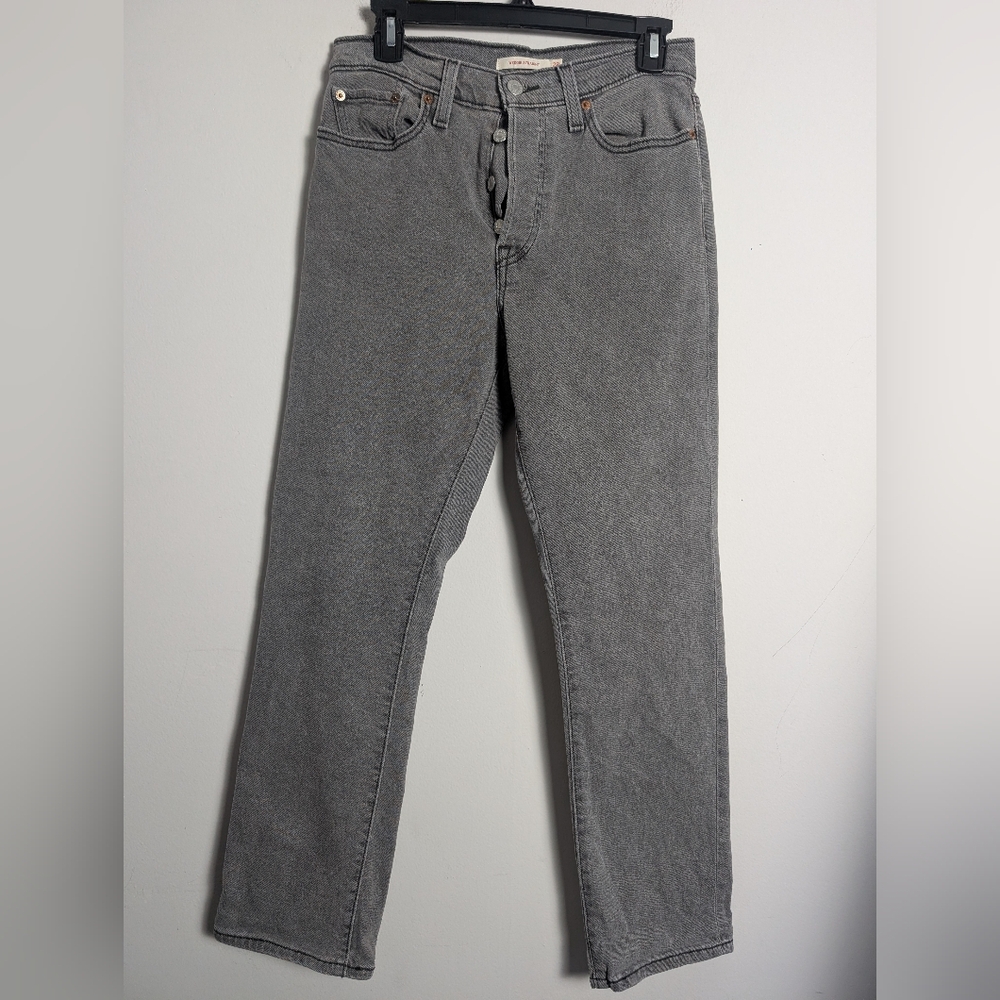 Levi's Wedgie Straight Jeans Gray Washed Sz 28